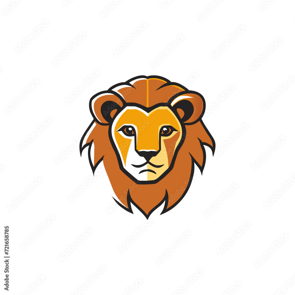 Obraz premium Vintage hipster lion head emblem logo design. Lion head line art vector icon