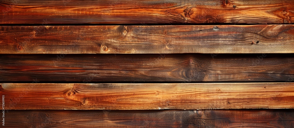 Naklejka premium Triple Horizontal Wooden Texture Background: A Stunning Display of Horizontal Lines Enhancing the Warmth and Depth of the Wooden Texture Background
