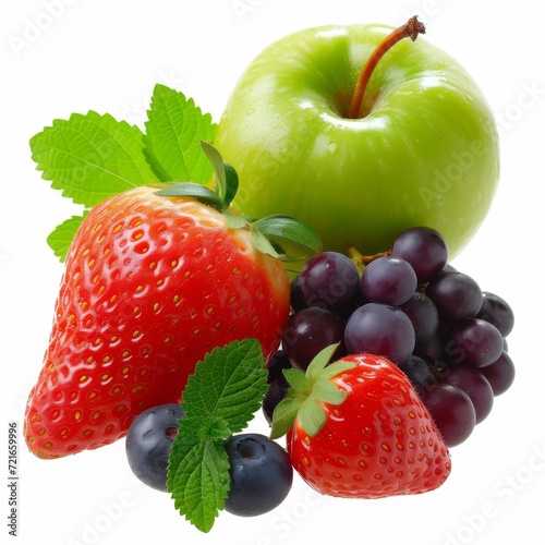 Studio Photography of a Collection of Fruit on a White Background for Cutout Designs, Fruit Marketing Photo