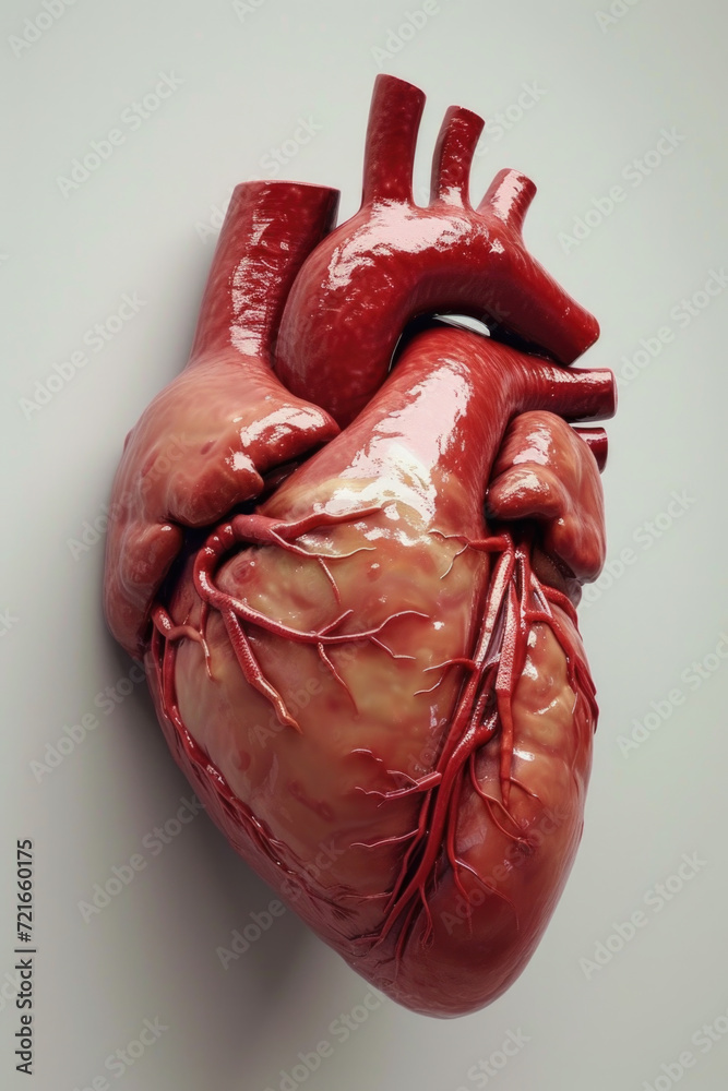 Realistic 3D Heart Model with Valves and Arteries, Generative AI