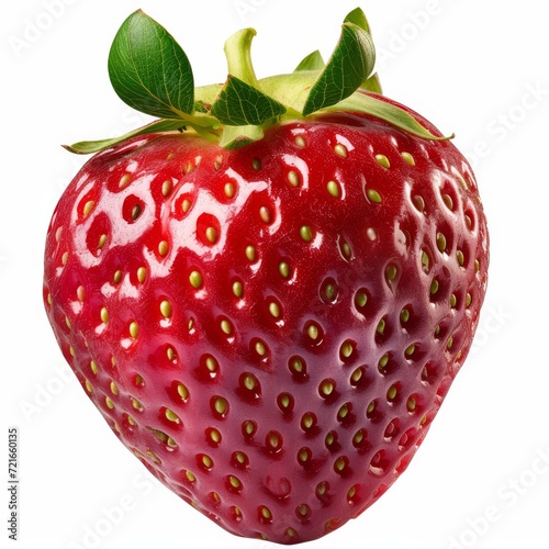 Studio Photography of a Strawberry on a White Background for Cutout Designs, Fruit Marketing Photo