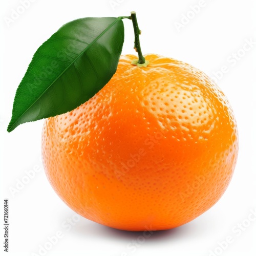Studio Photography of an Orange on a White Background for Cutout Designs, Fruit Marketing Photo