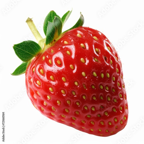 Studio Photography of a Strawberry on a White Background for Cutout Designs, Fruit Marketing Photo