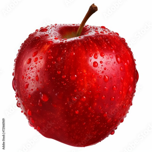 Studio Photography of an Apple on a White Background for Cutout Designs, Fruit Marketing Photo