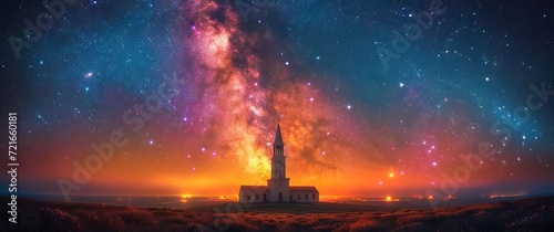 Church Under the Cosmic Tapestry: A Celestial Symphony of Spirituality and Architecture