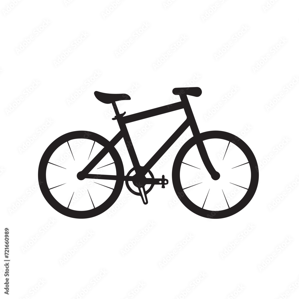 Bicycle in cartoon, doodle style . Image for t shirt. Isolated 2d vector illustration in logo, icon, sketch style, Eps 10, black and white. AI Generative