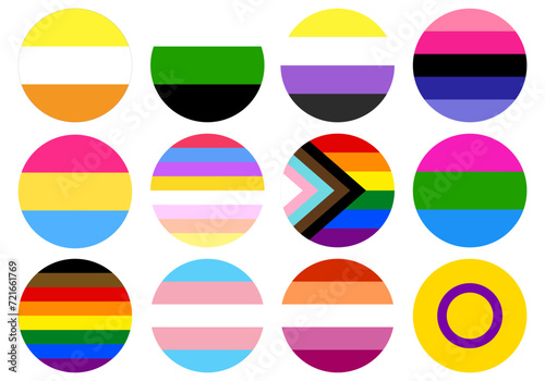 Free Download LGBT Pride flag set. Pride community flag in circle set. - GFXLoad