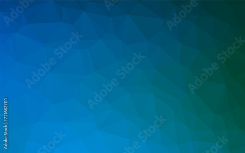 Dark Blue, Green vector low poly texture. Shining illustration, which consist of triangles. Elegant pattern for a brand book.