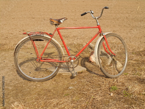 Rad vintage bicycle in the field
