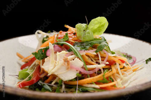 Vegetable salad with chicken breast