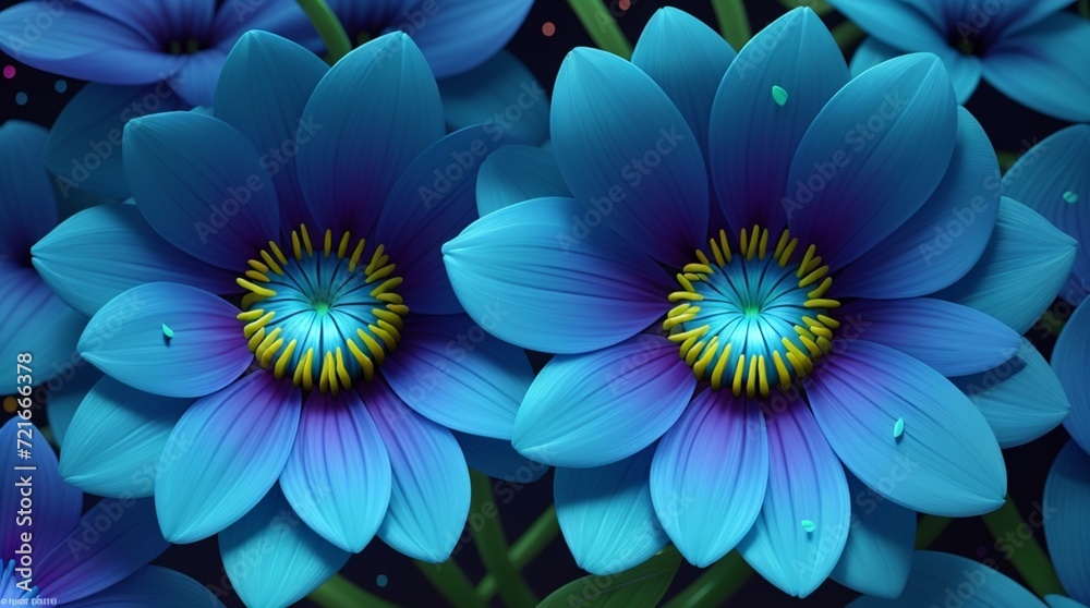 Obraz premium Colorful dahlia glowing flower floral Clipart, high quality resolution, beautiful flowers, 3d design