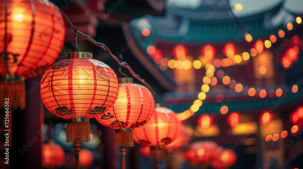 new year lanterns in the night