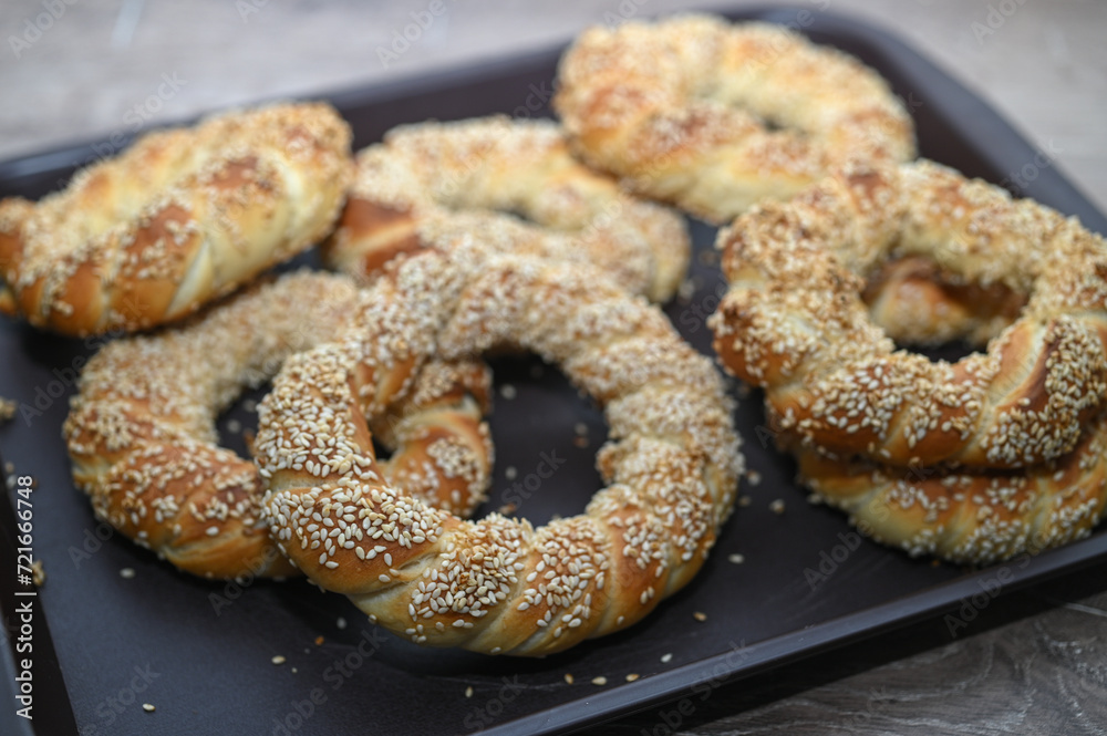 homemade Turkish bagels - simit with sesame seeds 5 homemade Turkish bagels - simit with sesame seeds 5