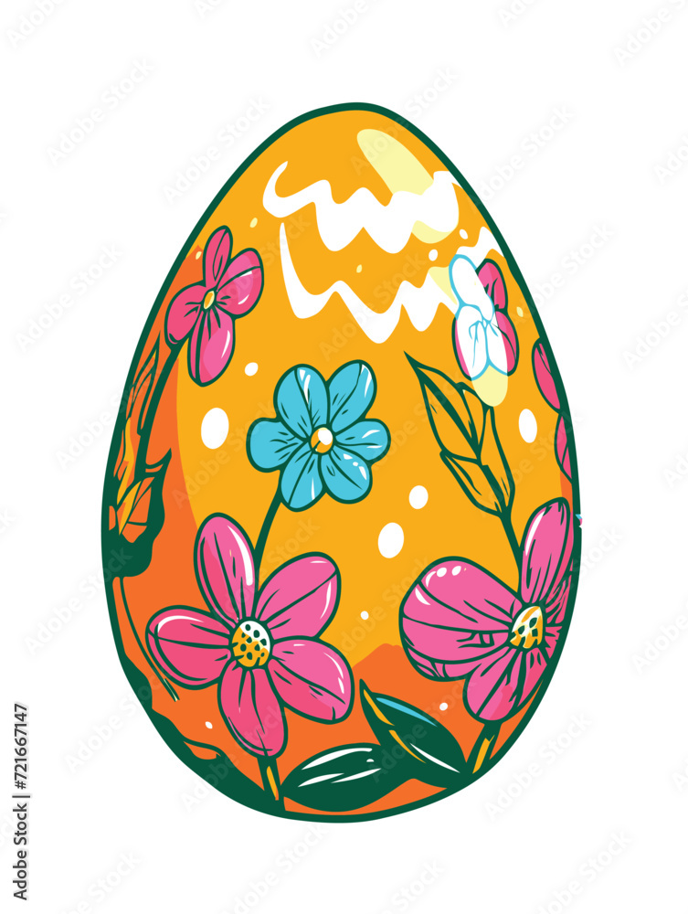 Vector cartoon Easter egg white background Vector cartoon Easter egg white background