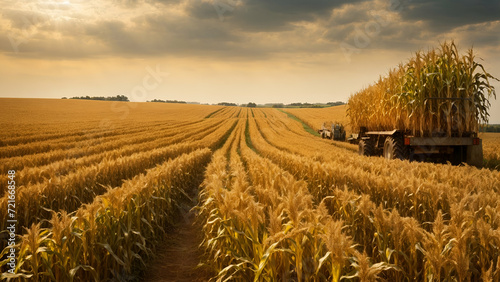 Corn field, corn field during harvest photo