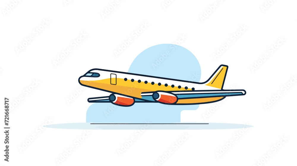 Line Icon Airplane for Web, White Background.
