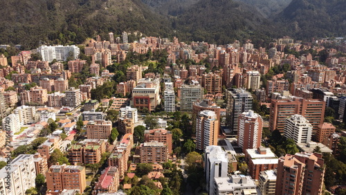 aerial view of parks and streets of the city of Bogota #721668740