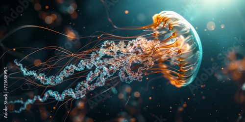 a jellyfish is floating in the ocean, generative AI © VALUEINVESTOR