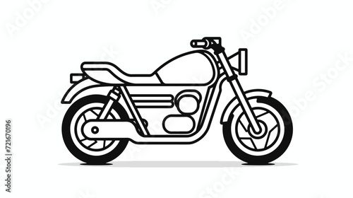 Line Icon Motorcycle for Web, White Background.