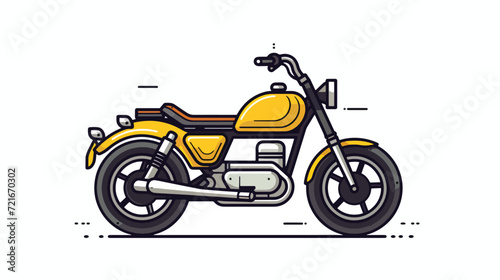 Line Icon Motorcycle for Web, White Background.