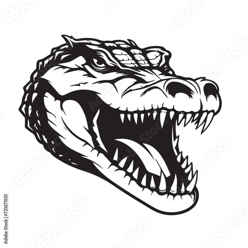 Simple Logo of a Caiman  2D Flat Vector Style.