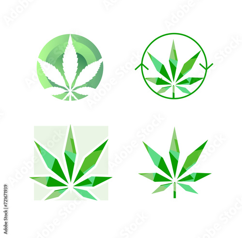 Cannabis marijuana hemp leaf logo and symbol. Marijuana dispensary logo. Hemp leaf, smokeshop. Medical marijuana. CBD oil, edibles. 