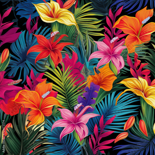 Tropical pattern  Ai generated