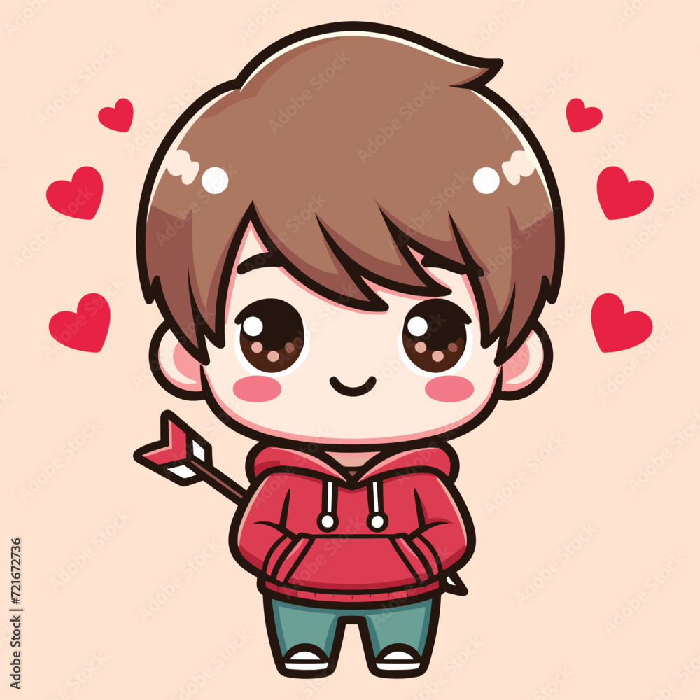 Free high quality design boy celebrate valentine day with holding love Free high quality design boy celebrate valentine day with holding love