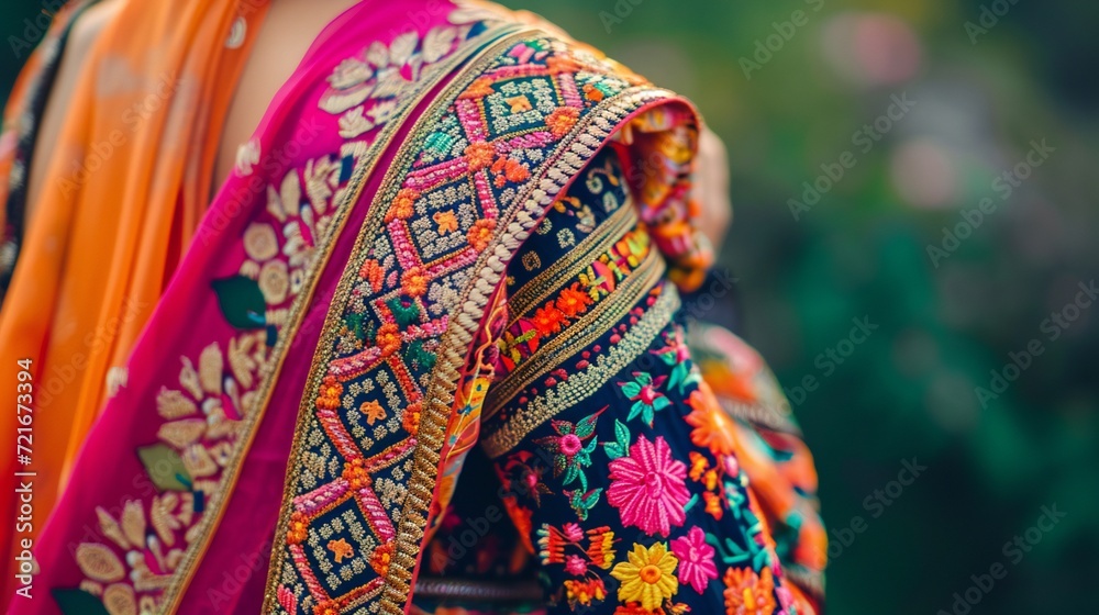 Traditional Indian Textiles and Embroidery in Vivid Colors