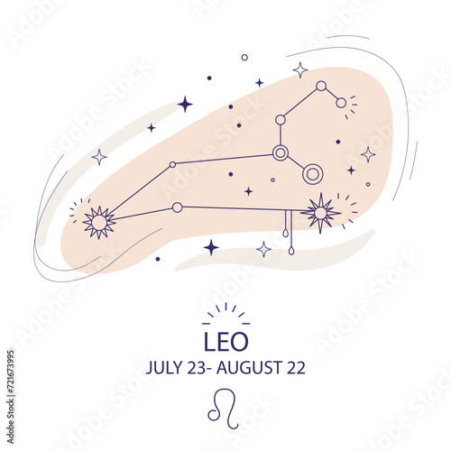 Star constellation zodiac Leo vector