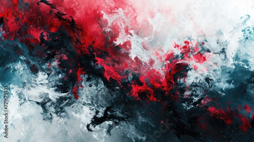 Abstract Expressionism in Red, Black, and White: A Dance of Colors, Smoke of colors, isolated on white background, Modern Art Explosion, Unveiling Emotions, 