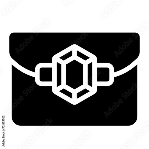 Clutch luxury woman Bag icon