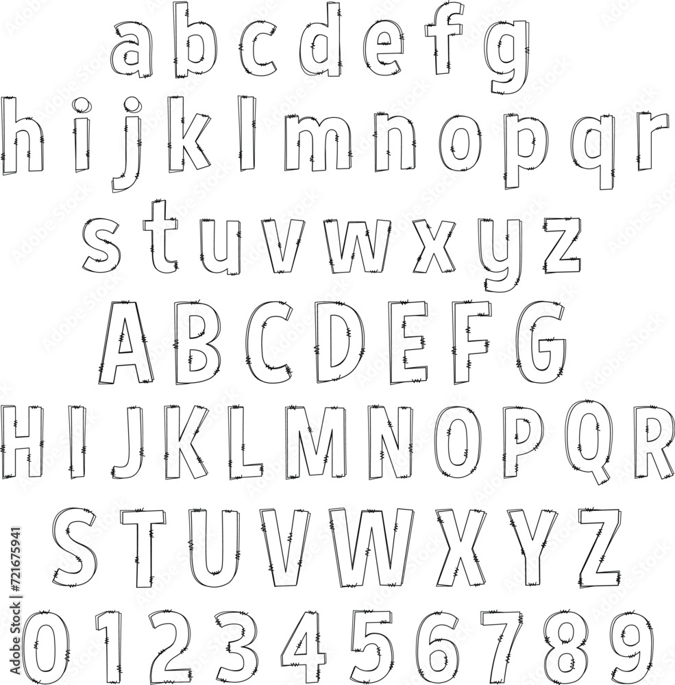 Doodle Font, Doodle Letters, Doodle Alphabet, Hand Drawn Letters, Hand Drawn Font.