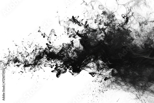 Abstract Black and white Acrylic color ink in water,  Ink blot. Abstract background, isolated background, © Azlan Art 