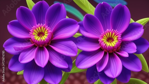 Colorful dahlia glowing flower floral Clipart  high quality resolution  beautiful flowers  3d  design