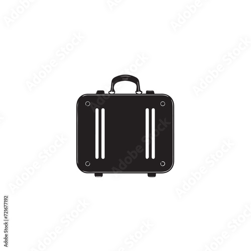 Suitcase in cartoon, doodle style . Image for t shirt. Isolated 2d vector illustration in logo, icon, sketch style, Eps 10, black and white. AI Generative