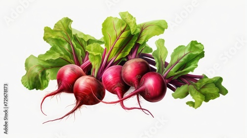 natural beet cluster, isolated white background