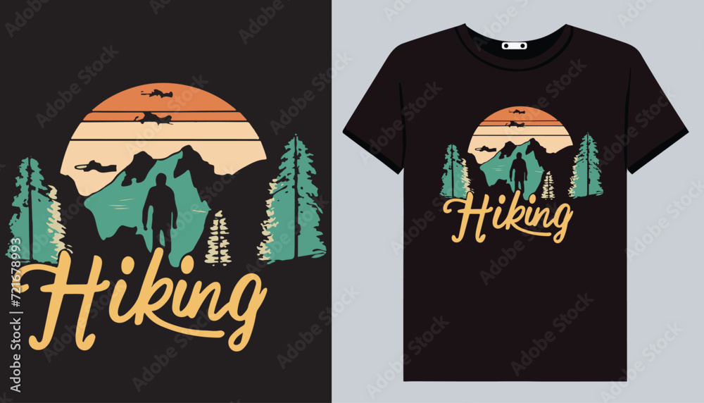 Hiking mountain t-shirt design