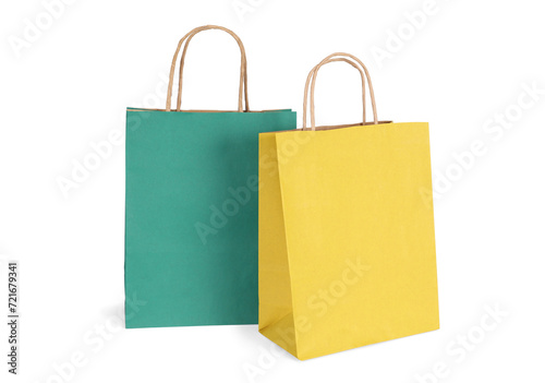 Two paper shopping bags isolated on white