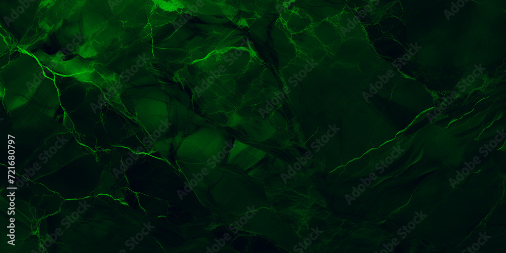 Wide panoramic surface of green marble abstract stone texture with neon veins dark tone. For banner, background design Wide panoramic surface of green marble abstract stone texture with neon veins dark tone. For banner, background design