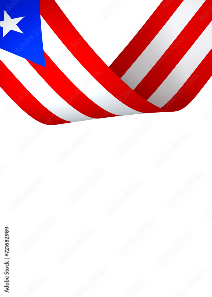 Obraz premium Puerto Rico flag element design national independence day banner ribbon png 