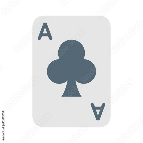 トランプ、エース、クラブを表すカラースタイルのアイコン