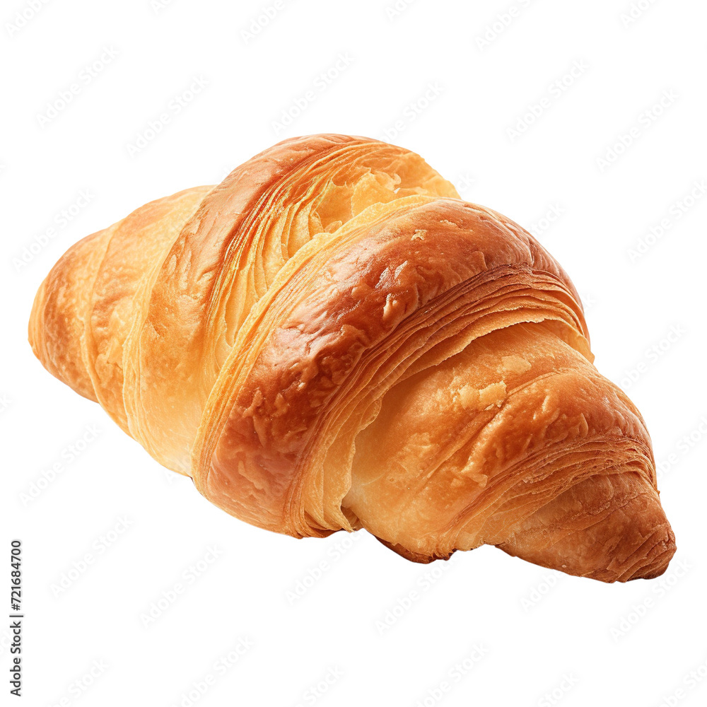 Croissant isolated on transparent or white background