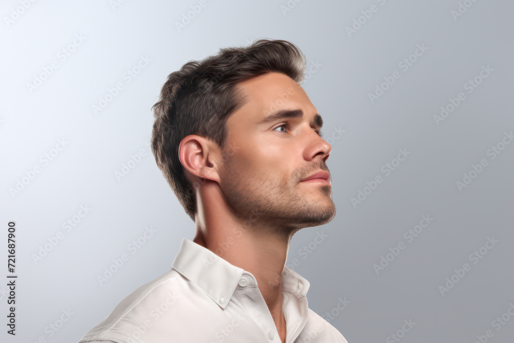 Confident Young Man with Handsome Face, Fashionable Business Style, Standing Alone on White Studio Background, Smiling and looking Cheerful Confident Young Man with Handsome Face, Fashionable Business Style, Standing Alone on White Studio Background, Smiling and looking Cheerful