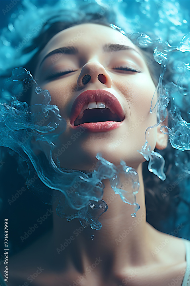 Surreal double exposure image of a woman representing stress, mental health, psychological states Surreal double exposure image of a woman representing stress, mental health, psychological states