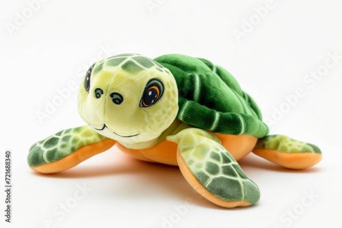 Adorable Plush Toy Sea Turtle Isolated on White Background photo