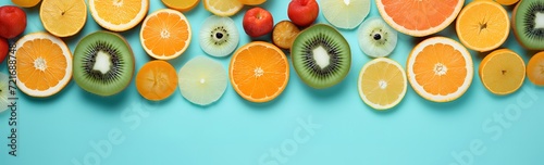 orange fruit slices and kiwi background