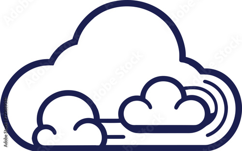 Flat clouds Collection Editable stroke with sign line art different style Generated by Ai