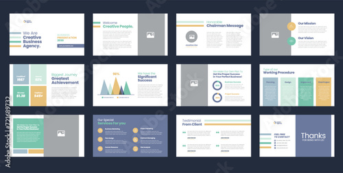 Business Presentation Brochure Guide Design or Pitch Deck Slide Template or Sales Guide Slider