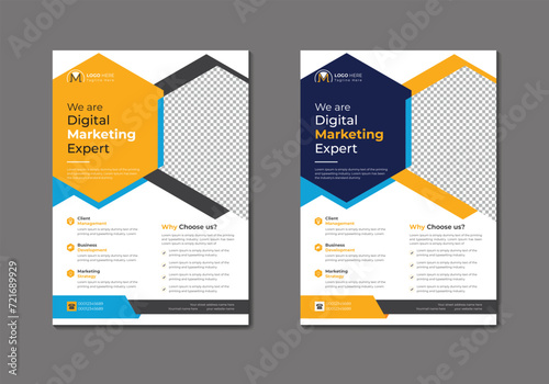 Vector digital marketing agency and corporate business flyer template